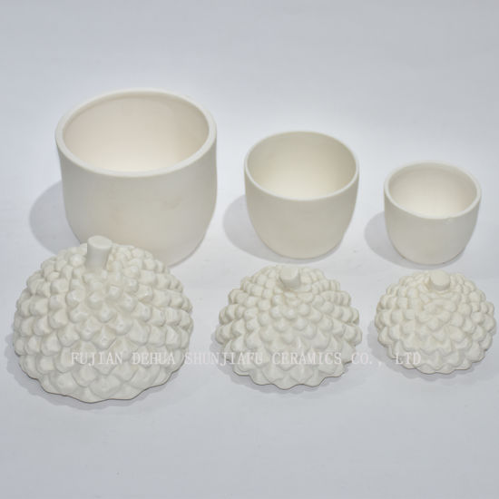 Tarro de cerámica creativa en forma de piña blanca