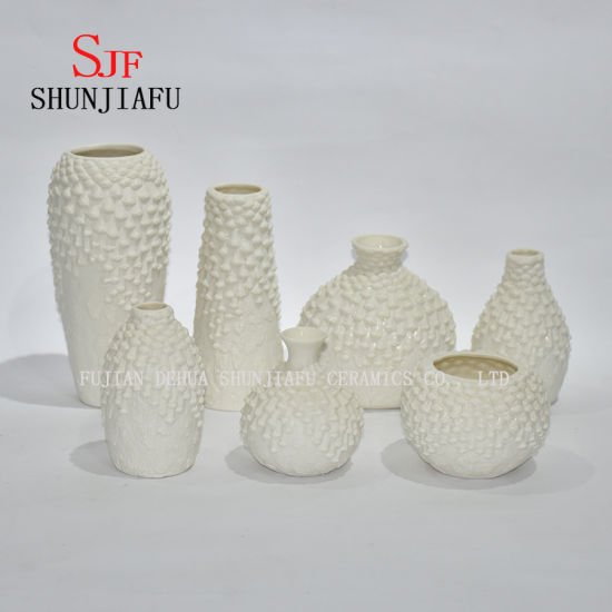 5 diseño moderno maceta de cerámica Whitie, florero en forma de tazón decorativo