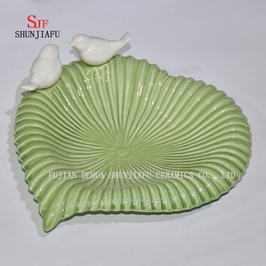 Platos de cerámica multiusos para sazonar Platos de aperitivo, platillos de porcelana multicolores Vajilla (forma de corazón)