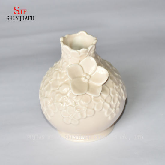 Trabajo hecho a mano Florero moderno blanco Florero de cerámica decorativo de elección del hogar, regalos para novias, mamás, cumpleaños y bodas