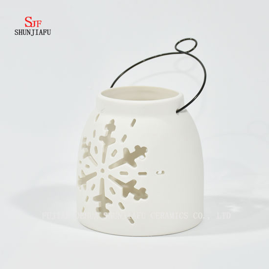Diseño de cerámica blanca Tea Light Storm Lantern