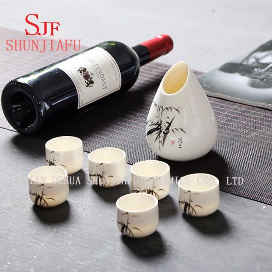 Copa de vino de porcelana Copa de vino Sake de cerámica Set de vino