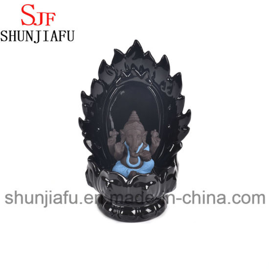 Ceramic Ganesha Waterfall Backflow Incienso Proveedor de producción de quemadores 
