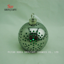 Candelero de cerámica esférico galvanizado, candelabro de vela de porcelana / C