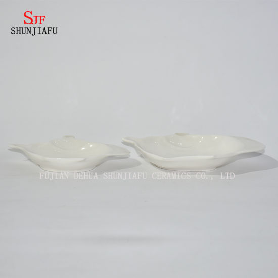 Platos de cerámica de condimento blanco multifuncionales