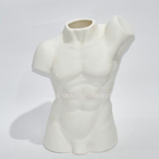 5 Diseño / Creativo Blanco Cerámica Cerámica Arte Desnudo Desnudo Mujer Cuerpo Flor Estatua Florero Adornos / Maceta