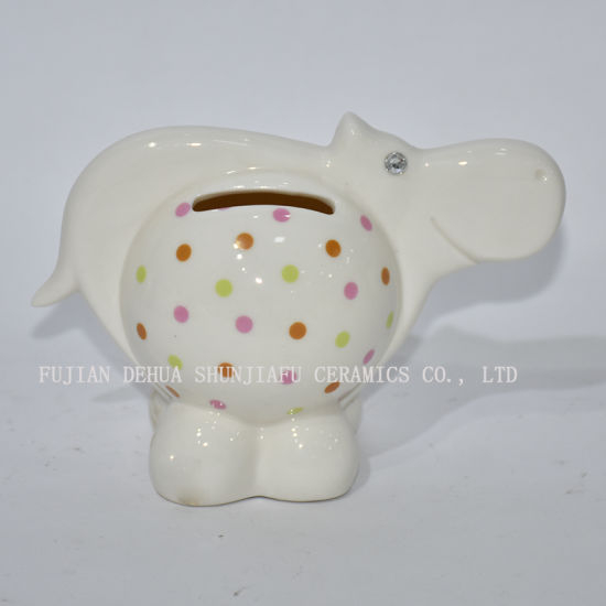 Hucha en forma de hipopótamo con Color Wave DOT