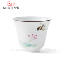 Taza de té de cerámica de Kung Fu de Lotus de color hecho a mano de alta calidad