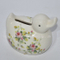 Pato pequeño de cerámica con calcomanías de flores Hucha