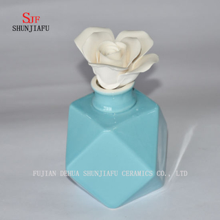 Quemador de cerámica Difusor de aromaterapia Portacandelitas con flor / B