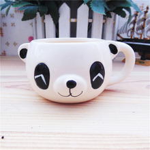 Taza de cerámica blanca logo de expresión pequeño oso pequeño Postre Tazones de helado de cerámica Taza de helado de cerámica