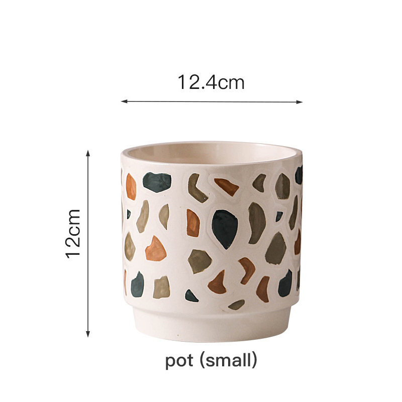 Plantilla de cerámica plantador en relieve diversos patrones medios grandes de tamaño pequeño 