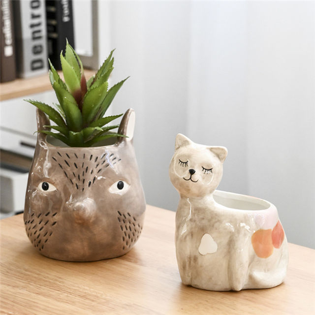 Maceta de cerámica de diseño animal