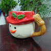 Copa de helado de cerámica con diseño de muñeco de nieve con sombrero