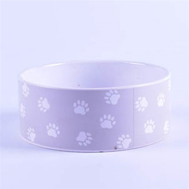 Comedero para mascotas de cerámica de círculo simple Recipiente de cerámica para perro