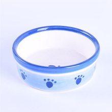 Tazón circular exterior Impresión de huellas de perro Tazón de cerámica para perros y tazón de cerámica para gatos Tazón de cerámica para mascotas