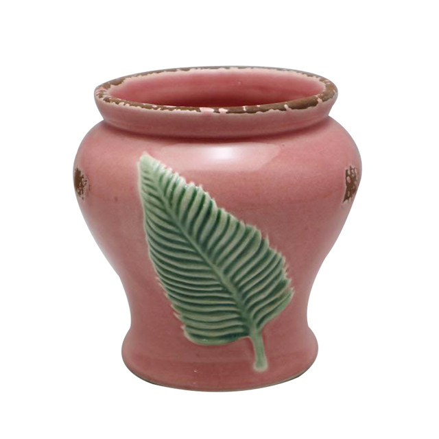 Maceta de cerámica rosa