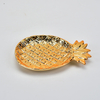 Bandeja de joyería de cerámica de diseño de oro de la piña de gallo electrochlate