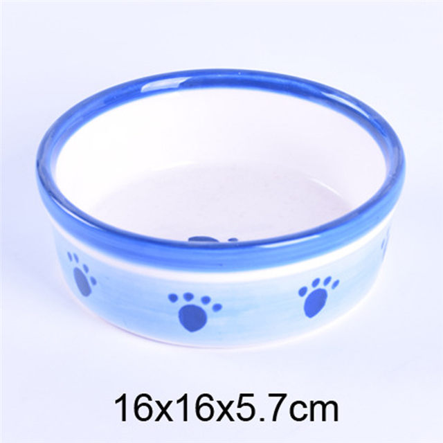 Tazón circular exterior Impresión de huellas de perro Tazón de cerámica para perros y tazón de cerámica para gatos Tazón de cerámica para mascotas