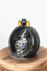 Quemador de incienso de cascada de reflujo de luces LED de calabaza y murciélago de cerámica negra