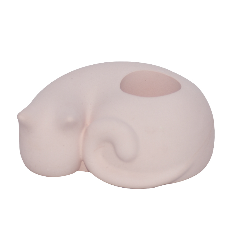 Titular de cepillo de dientes de diatomita de diseño de estilo de gatito rosa
