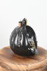 Quemador de incienso de cascada de reflujo de luces LED de calabaza y murciélago de cerámica negra