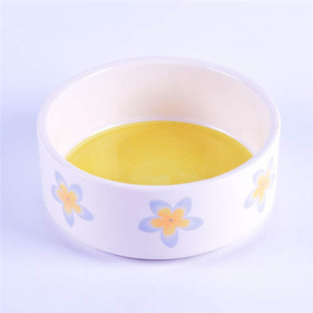 Alimentador de cerámica para mascotasImprimir un pequeño patrón de flores Cuenco de cerámica para perros y cuenco para gatos