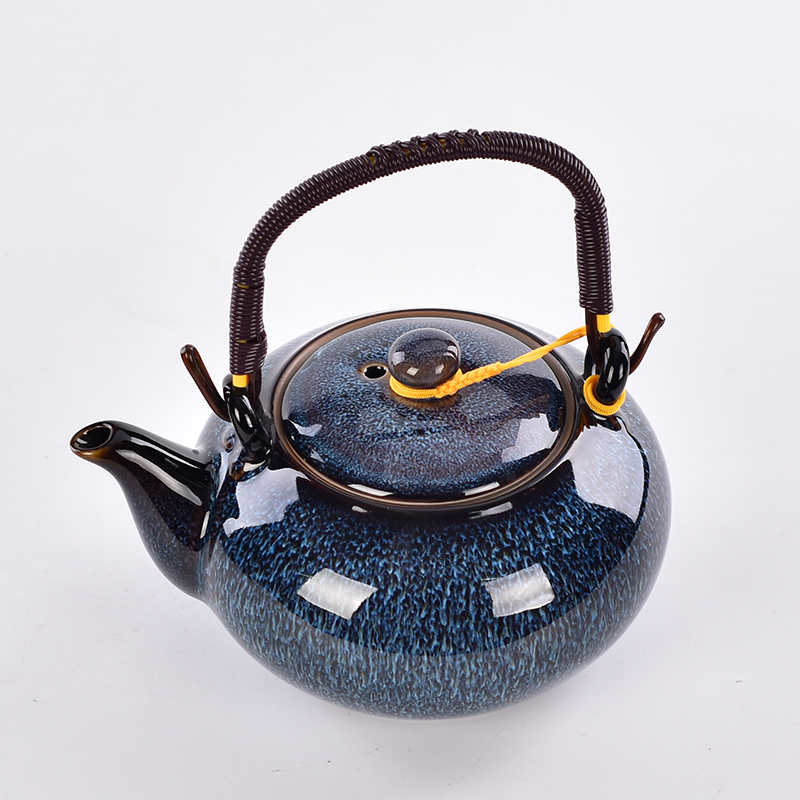Juego de té azul de cerámica de venta directa de empresas de producción