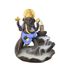 Quemador de incienso de reflujo de cascada estilo Ganesha de cerámica azul