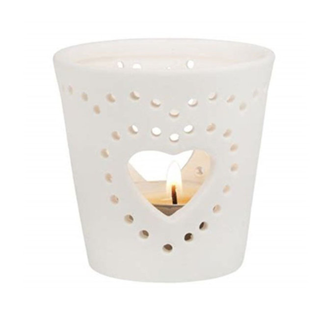 Vela de cerámica de corazón hueco