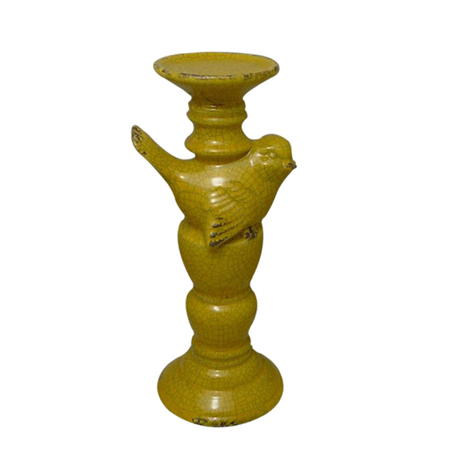Kalalou Roman Ceramic Little bird Pilar Candelabros