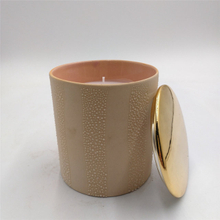 for Love Light A Romantic Fire Cubierta con baño de oro Marble Glaze Ceramic Candle Jar